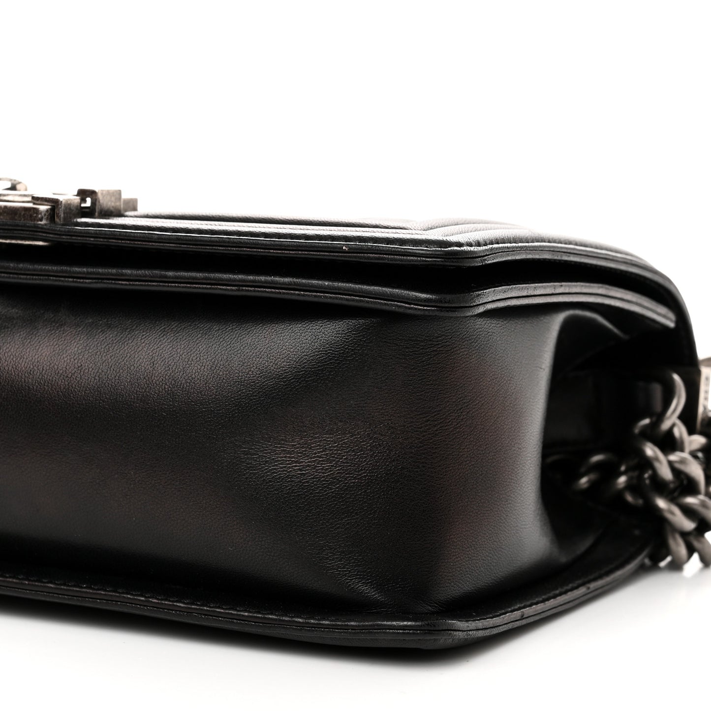 Lambskin Quilted Medium Boy Flap Black