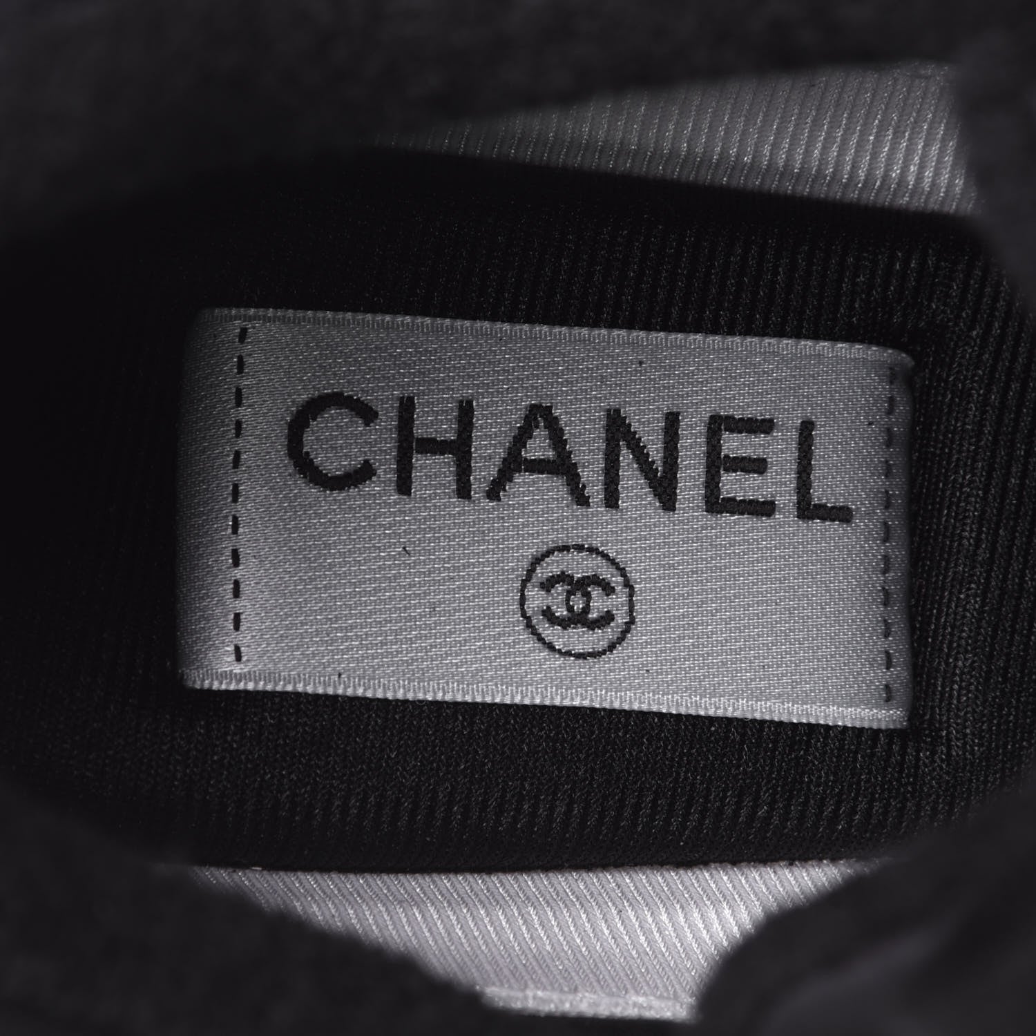 Chanel Nylon Calfskin Suede Calfskin CC Sneakers 38 Black 9 of 11