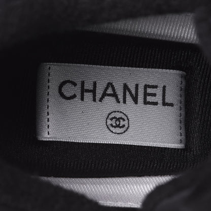 Chanel Nylon Calfskin Suede Calfskin CC Sneakers 38 Black 9 of 11