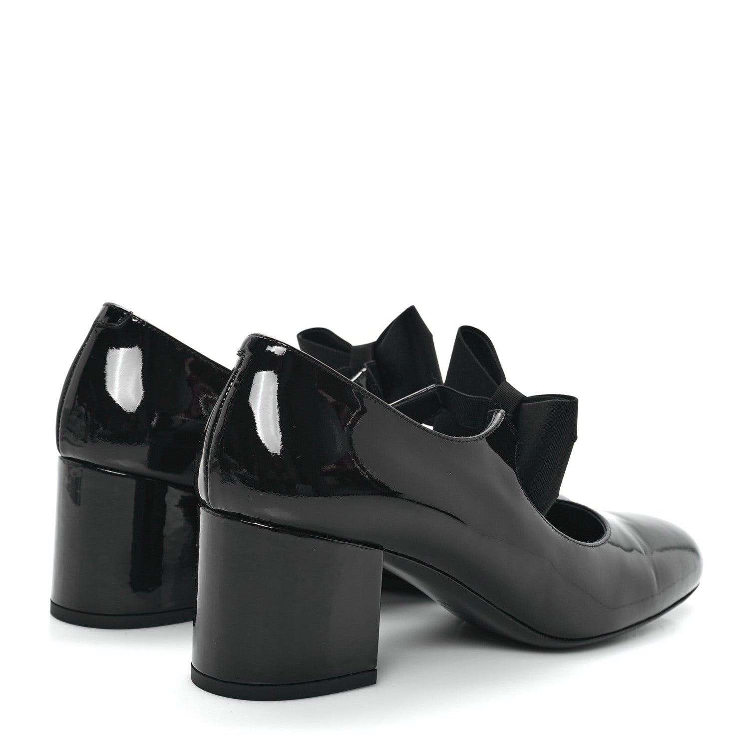 Chanel Patent Calfskin Grosgrain CC Mary Jane Pumps 40 Black 5 of 10