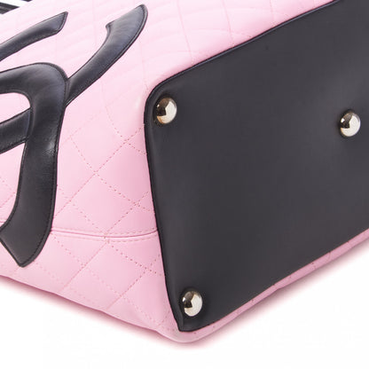 Chanel Calfskin Quilted Large Cambon Tote Pink Black 6 of 10