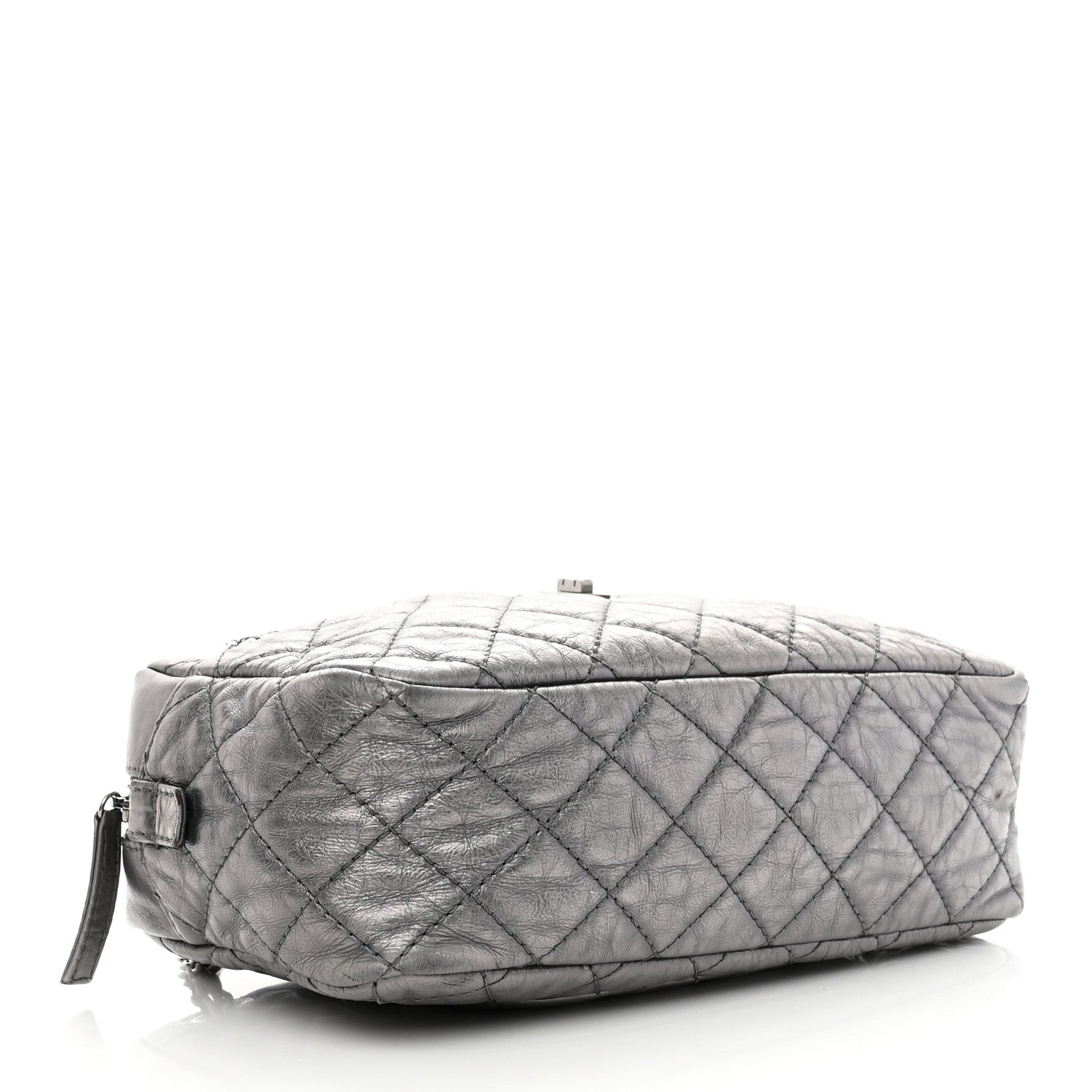 Chanel Metallic Aged Calfskin Quilted Medium Reissue Camera Case Dark Silver 4 of 12
