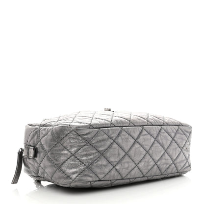 Chanel Metallic Aged Calfskin Quilted Medium Reissue Camera Case Dark Silver 4 of 12