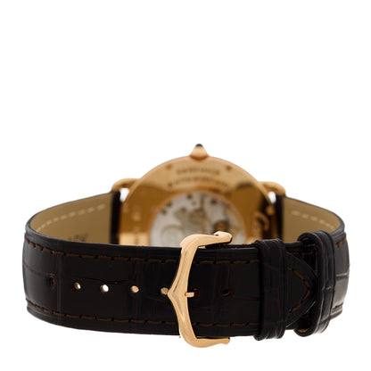 Cartier 18K Pink Gold Alligator 36mm Ronde Louis Manual Winding Watch Brown 3 of 5