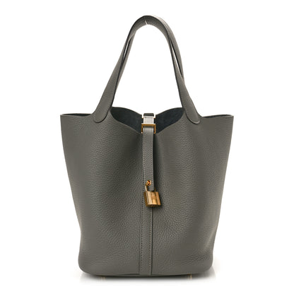 Hermes Taurillon Clemence Picotin Lock 22 MM Gris Meyer 1 of 10