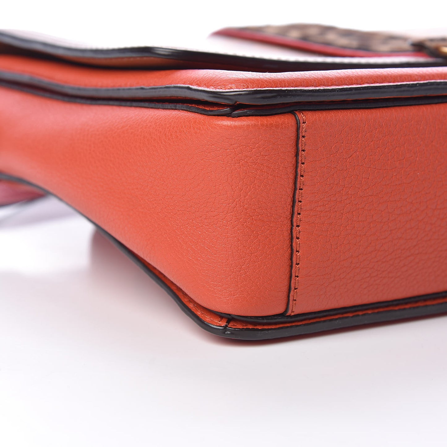 Calf Hair Leopard Print Calfskin Visetos Satchel Cognac Orange