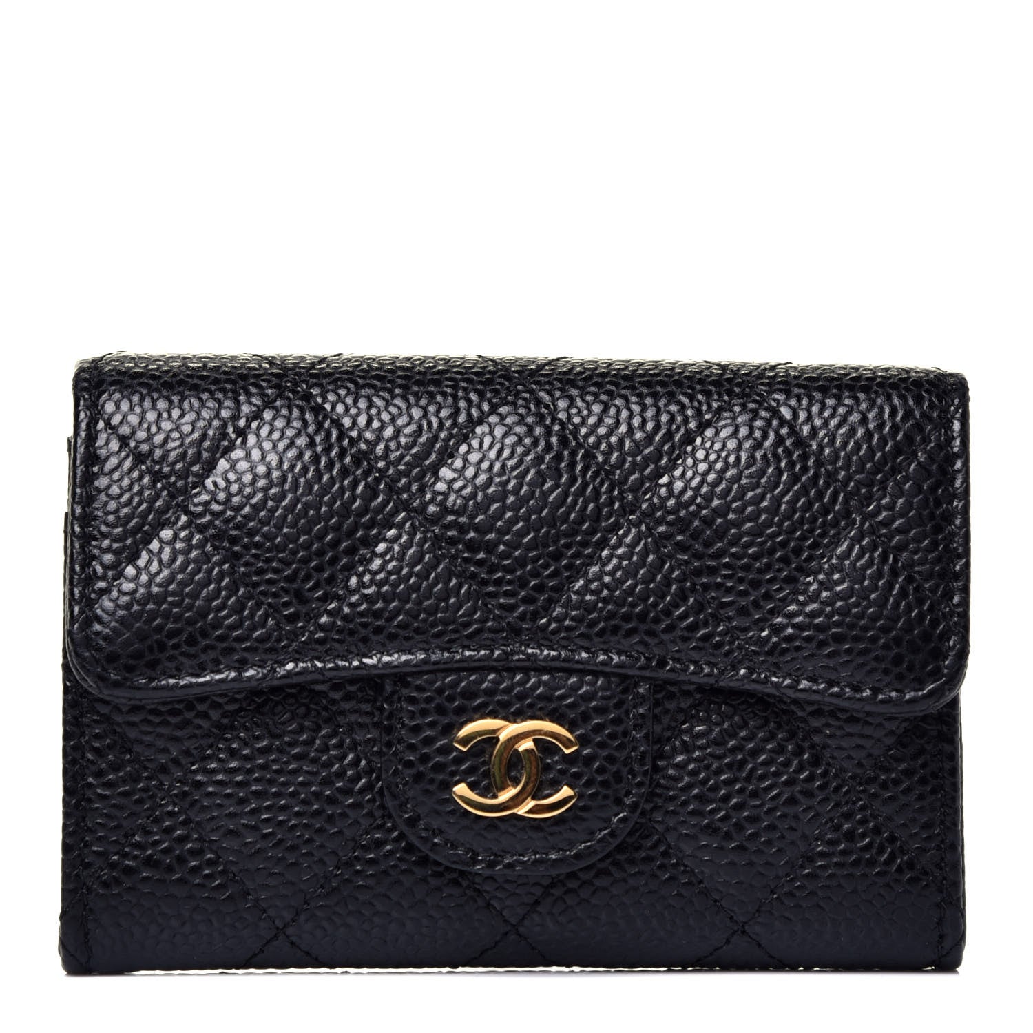 Chanel Caviar Quilted Flap Card Holder Black 1 of 8