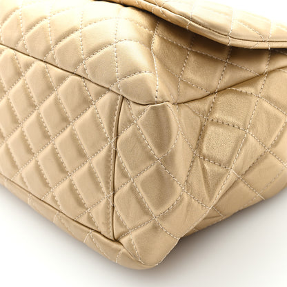 Chanel Metallic Calfskin Quilted Small XXL Travel Flap Bag Gold 9 of 9