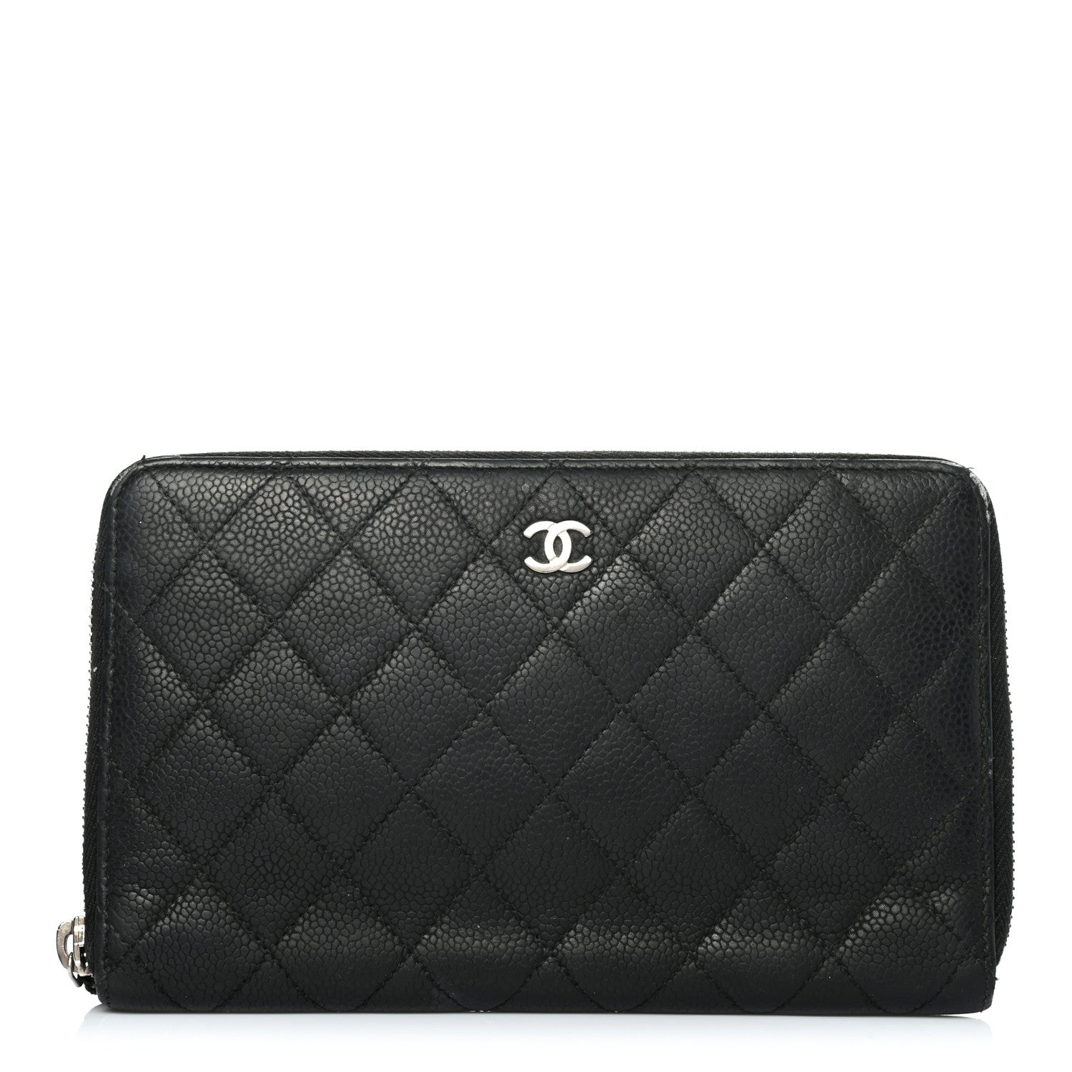 Chanel Caviar Quilted Large Zip Around Organizer Wallet Black 1 of 9