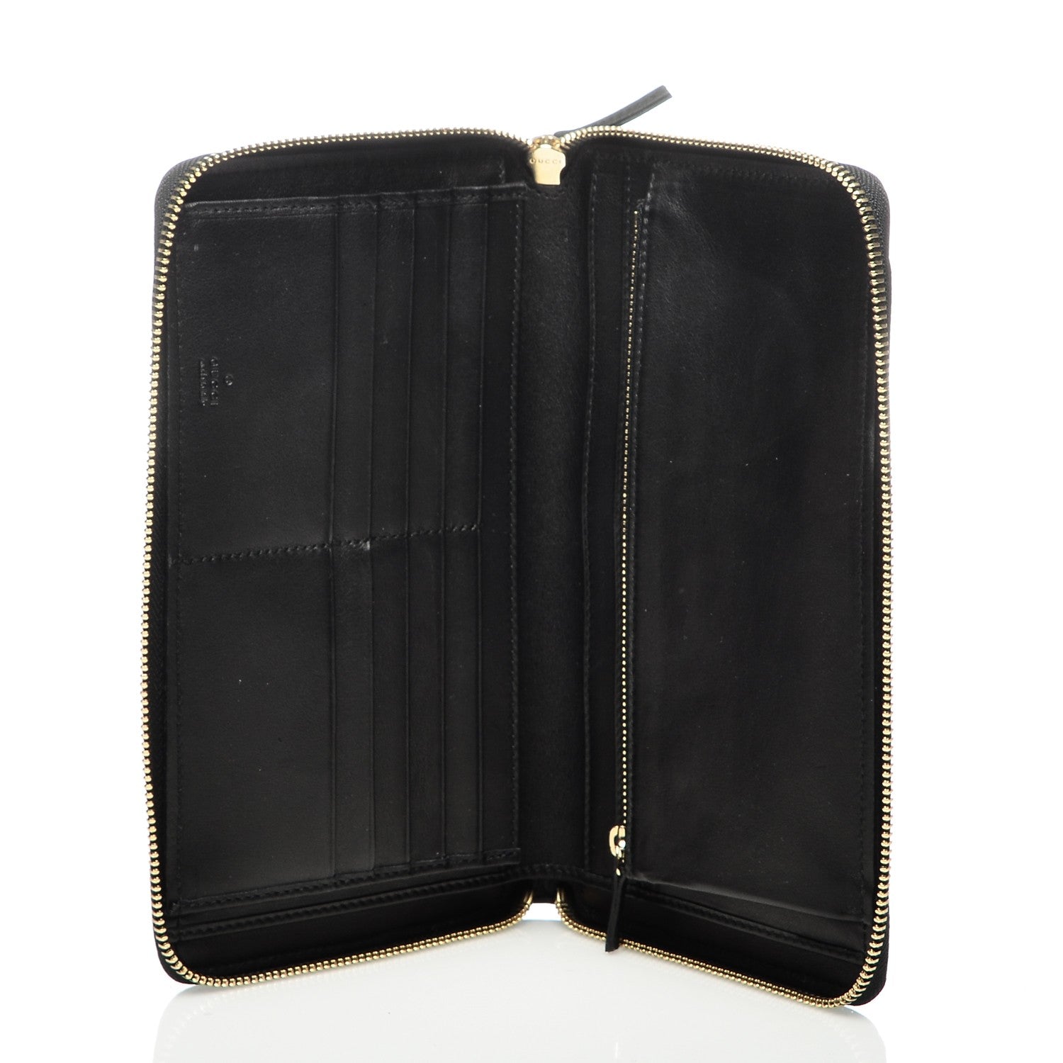 Gucci Guccissima Zip Around Travel Wallet Black 5 of 6