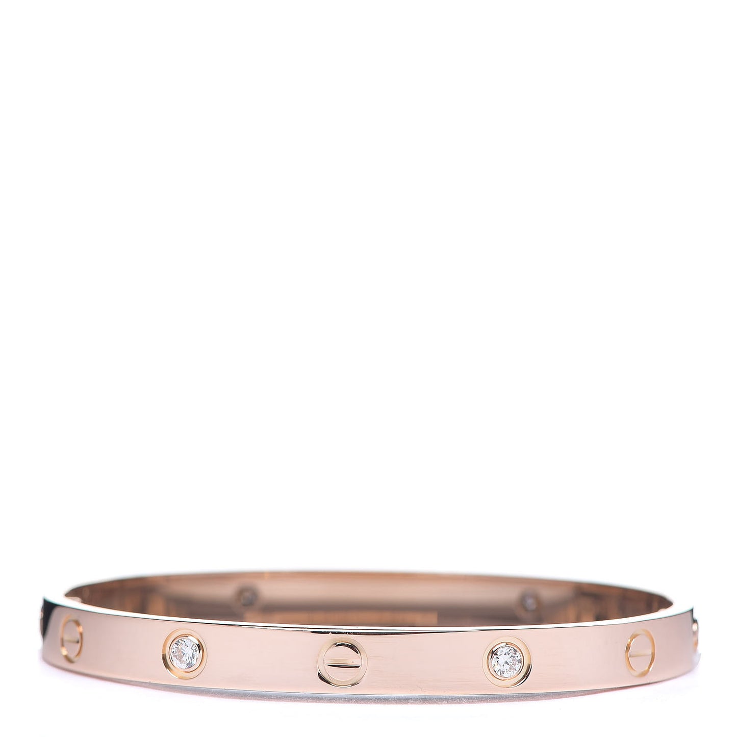 18K Pink Gold 4 Diamond LOVE Bracelet 17