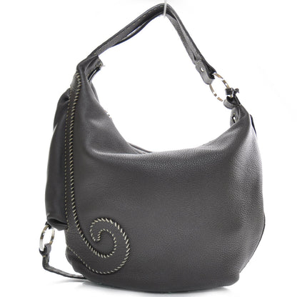 Fendi Calfskin Romano Selleria Biga Hobo Dark Brown 1 of 10