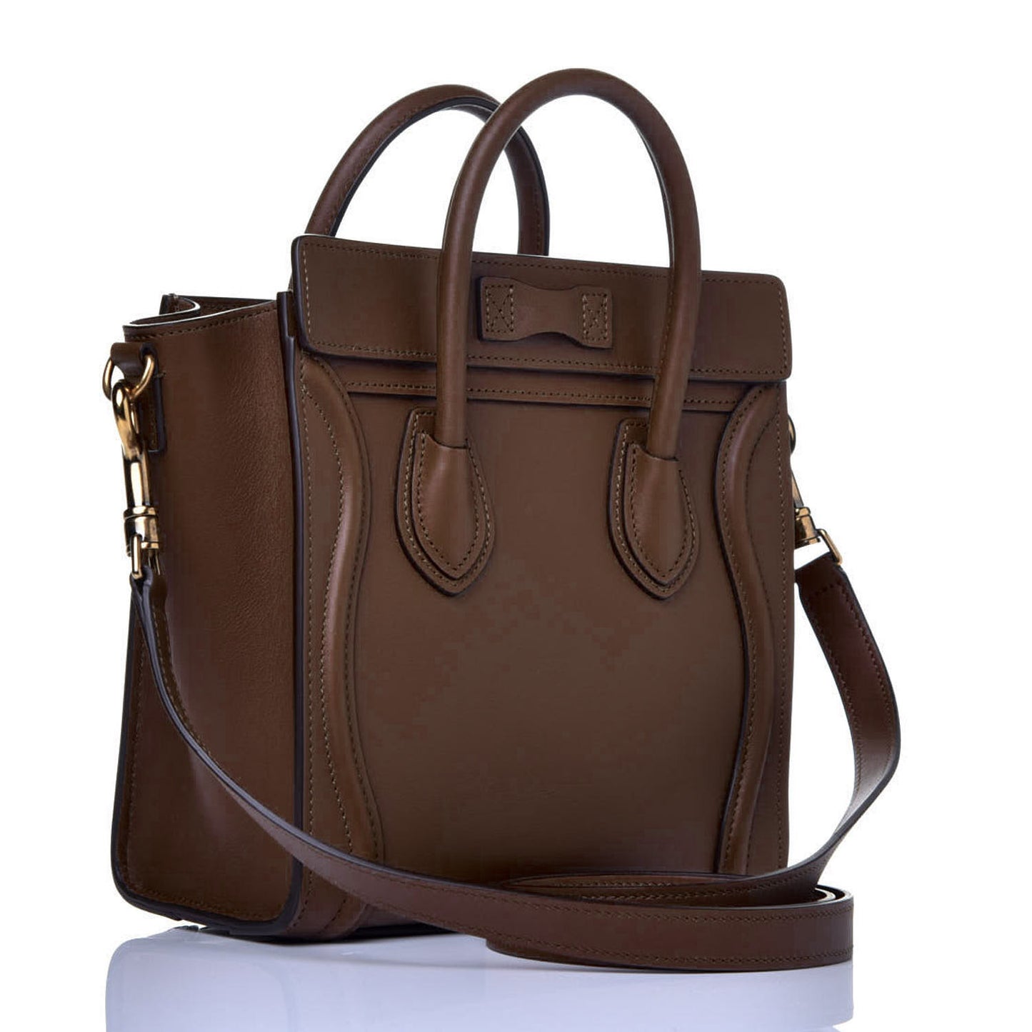 Smooth Calfskin Nano Luggage Glazed Nut