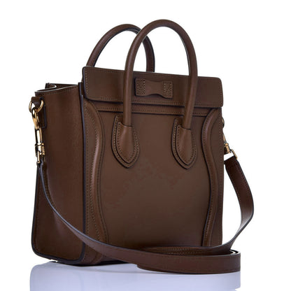 Celine Smooth Calfskin Nano Luggage Glazed Nut 4 of 11