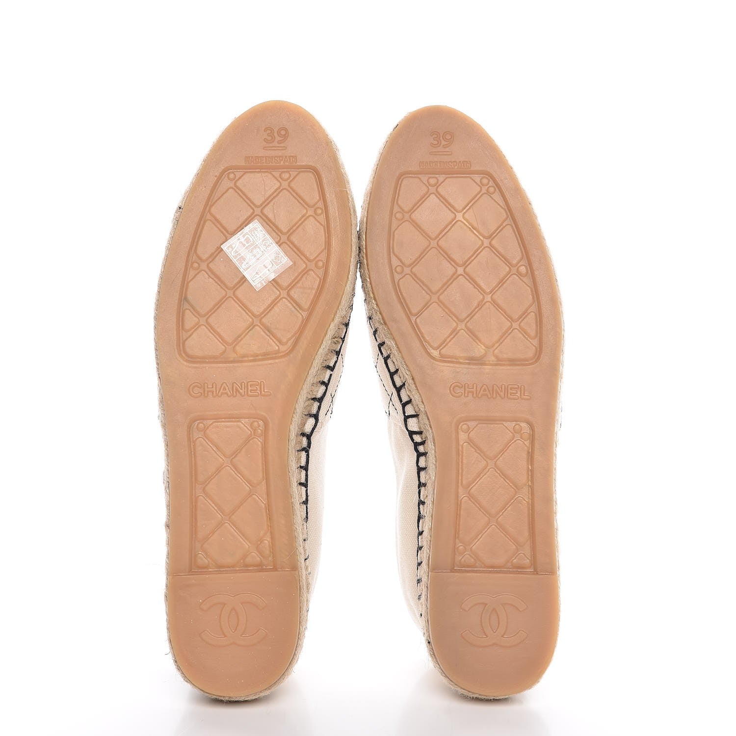 Chanel Fabric Biarritz CC Espadrilles 39 Beige Black 5 of 10