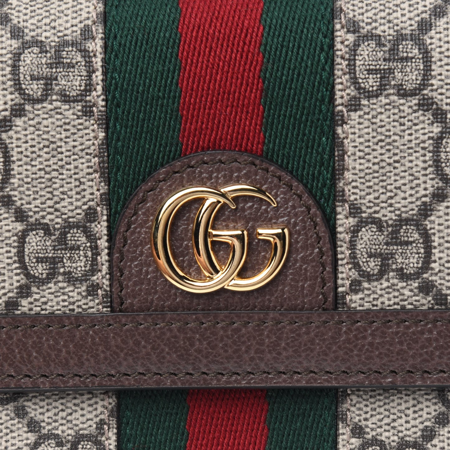GG Supreme Monogram Web Ophidia Continental Wallet Brown