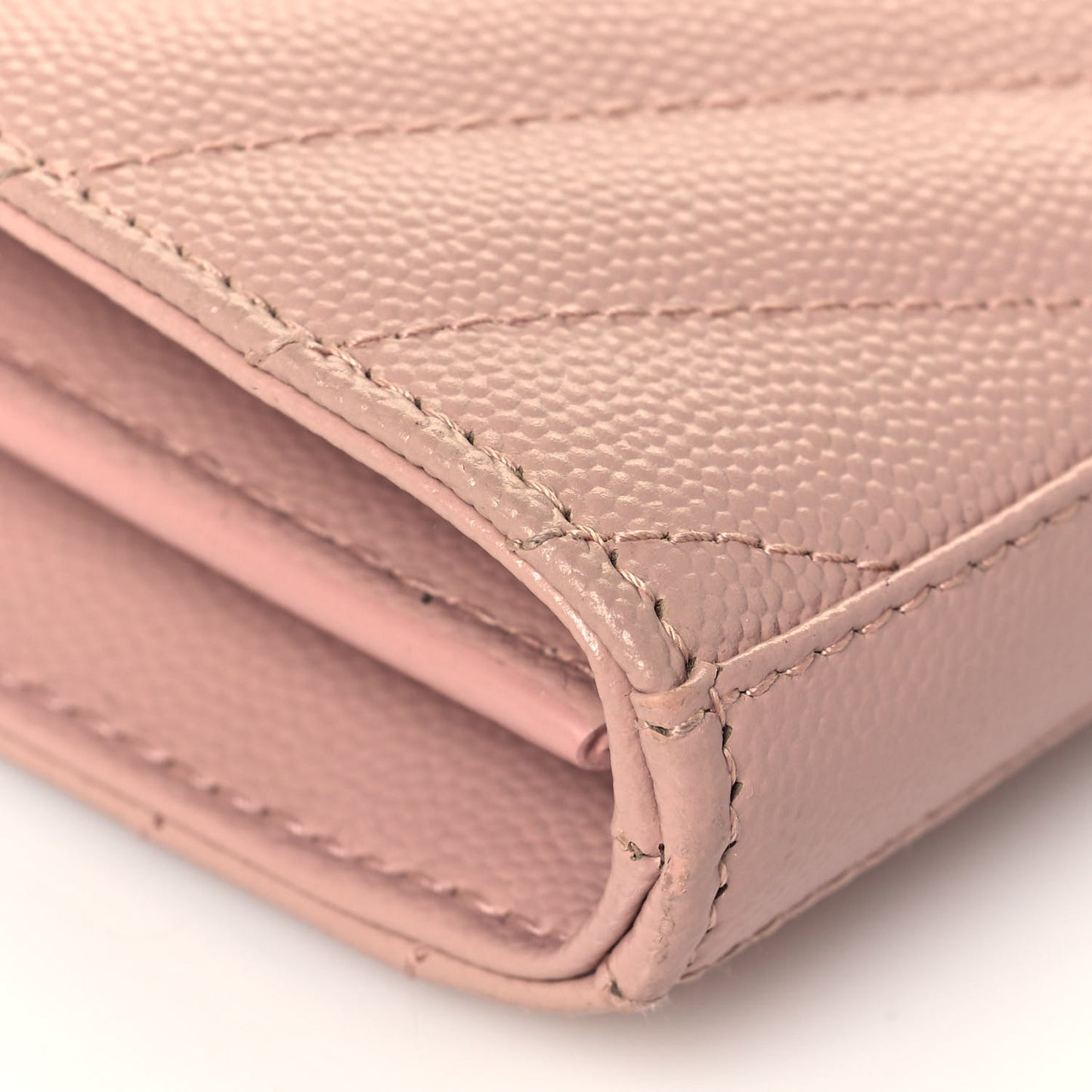 Grain De Poudre Matelasse Chevron Monogram Chain Wallet Pale Pink
