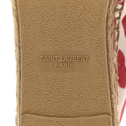 Saint Laurent Lip Print Canvas Espadrilles 36 Bianco Rosso Black 6 of 11