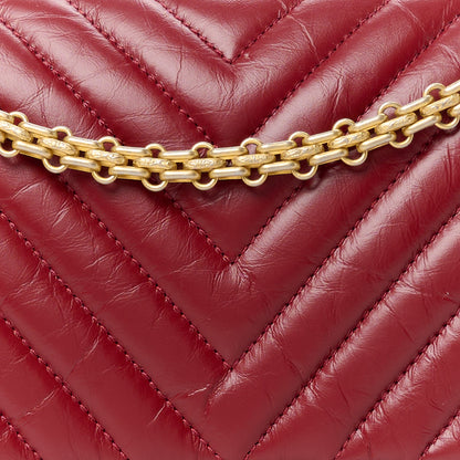 Chanel Aged Calfskin Chevron Quilted 2.55 Reissue 226 Flap Red 9 of 12