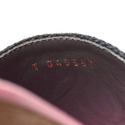 Chanel Fabric Suede Calfskin Wooden CC Clogs  37 Dark Grey Fuchsia 7 of 10