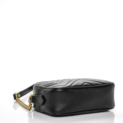 Gucci Calfskin Matelasse Mini GG Marmont Chain Shoulder Bag Black 4 of 6
