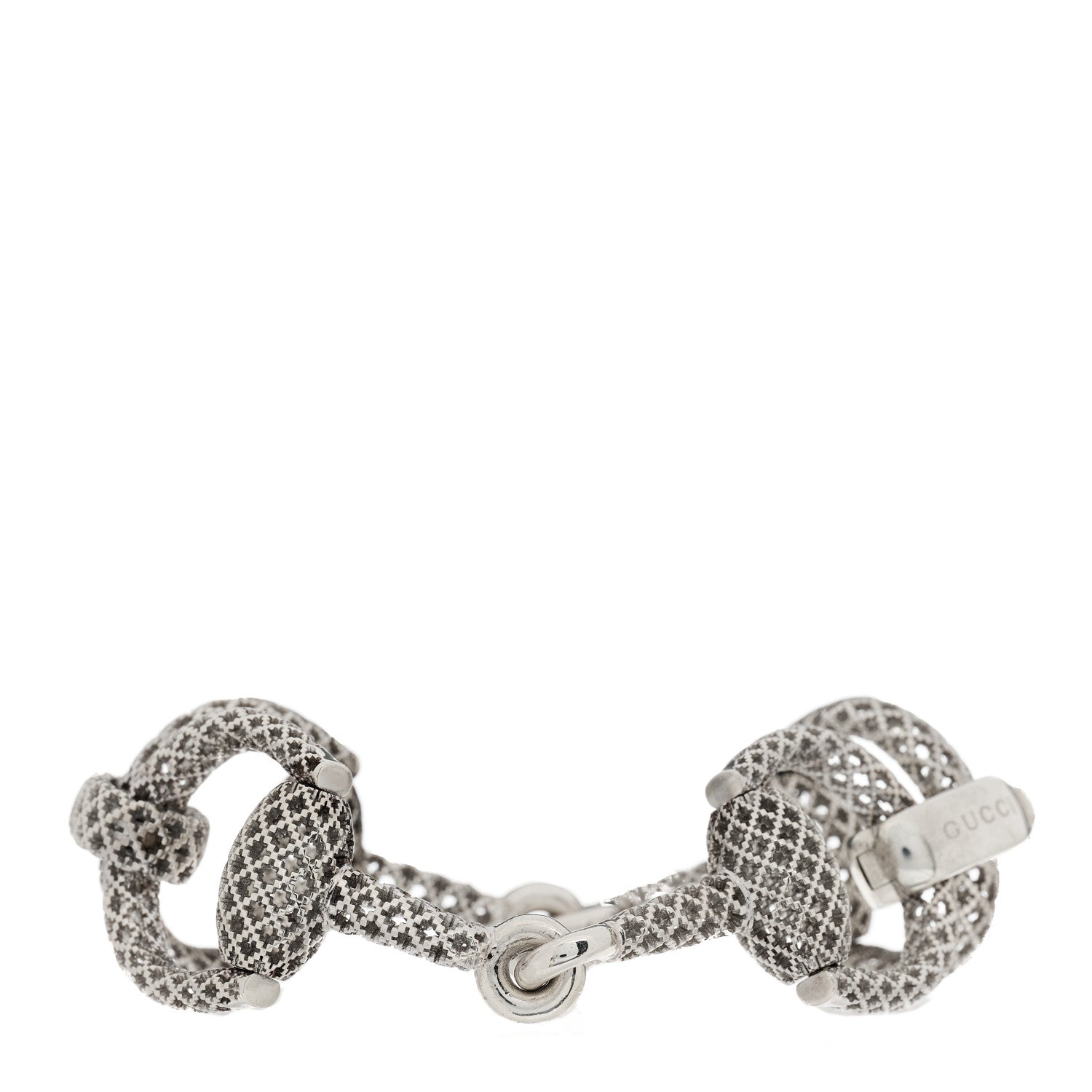 Gucci Sterling Silver Horsebit Diamantissima Bracelet 2 of 4