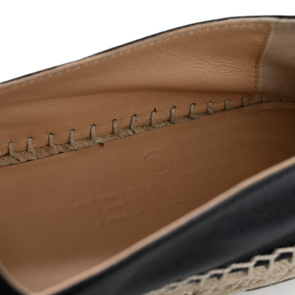 Chanel Lambskin CC Espadrilles 37 Black 10 of 12