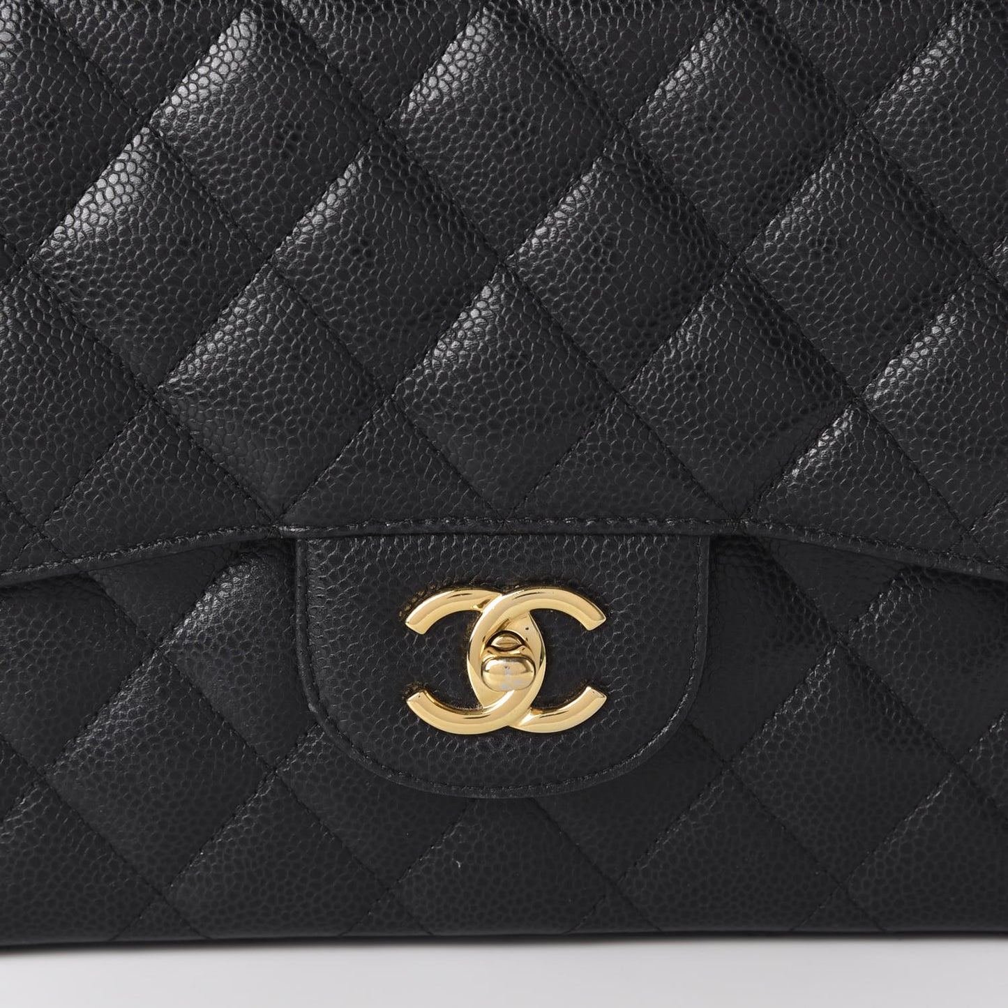 Caviar Quilted Jumbo Double Flap Black