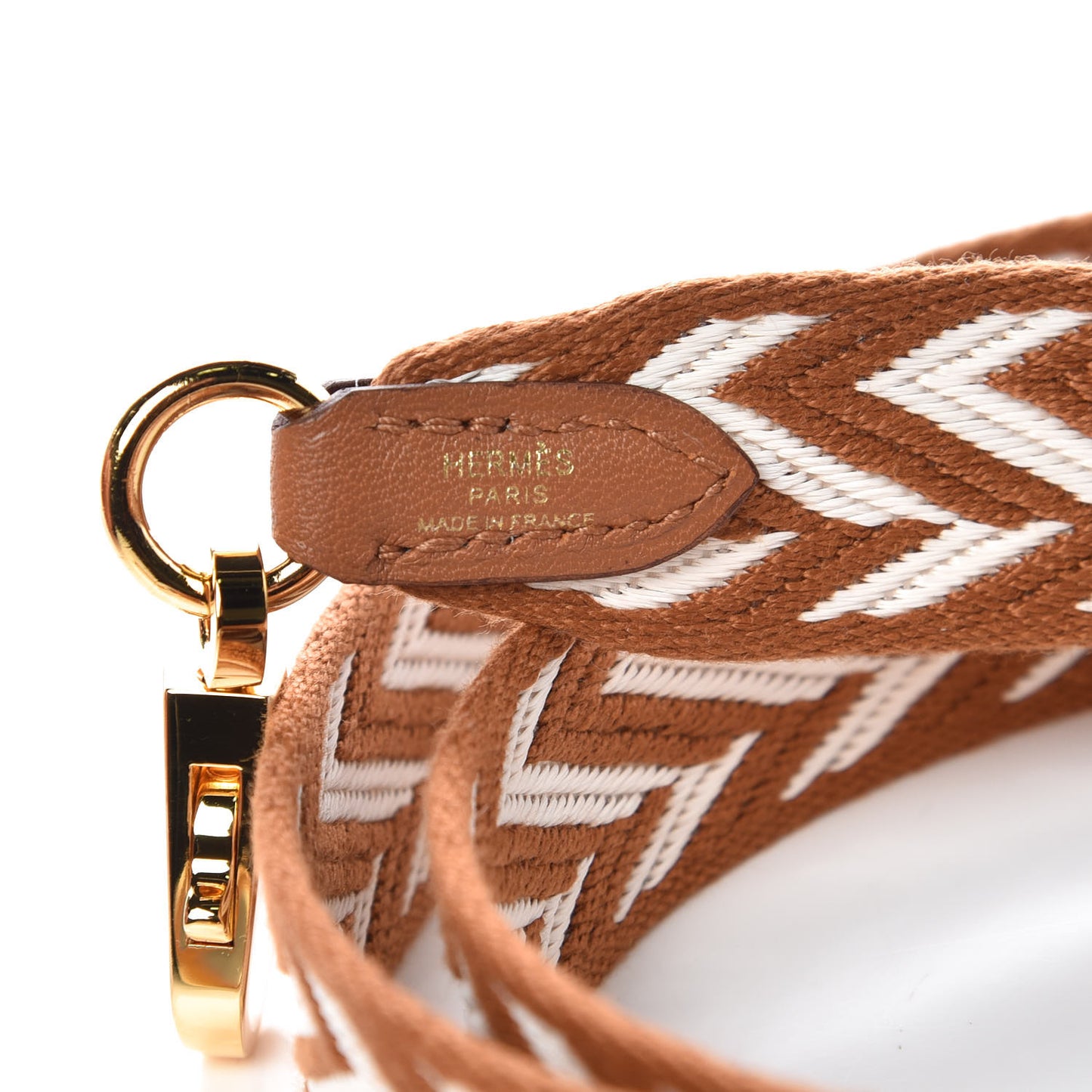 Toile Swift 25mm Sangle ZigZag Shoulder Strap Gold White