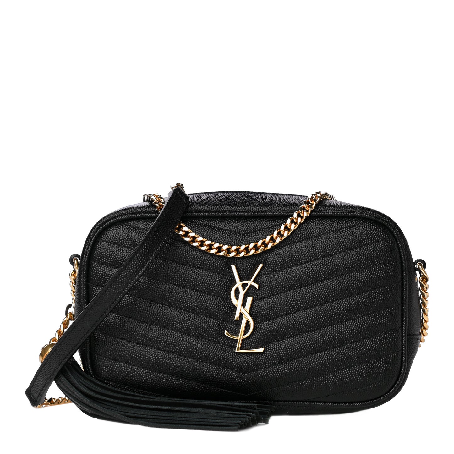 Grain De Poudre Matelasse Monogram Mini Lou Camera Bag Black