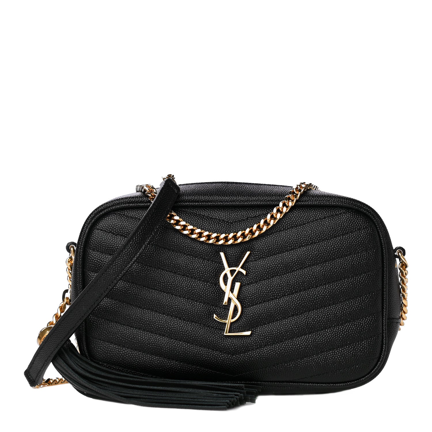 Saint Laurent Grain De Poudre Matelasse Monogram Mini Lou Camera Bag Black 1 of 11