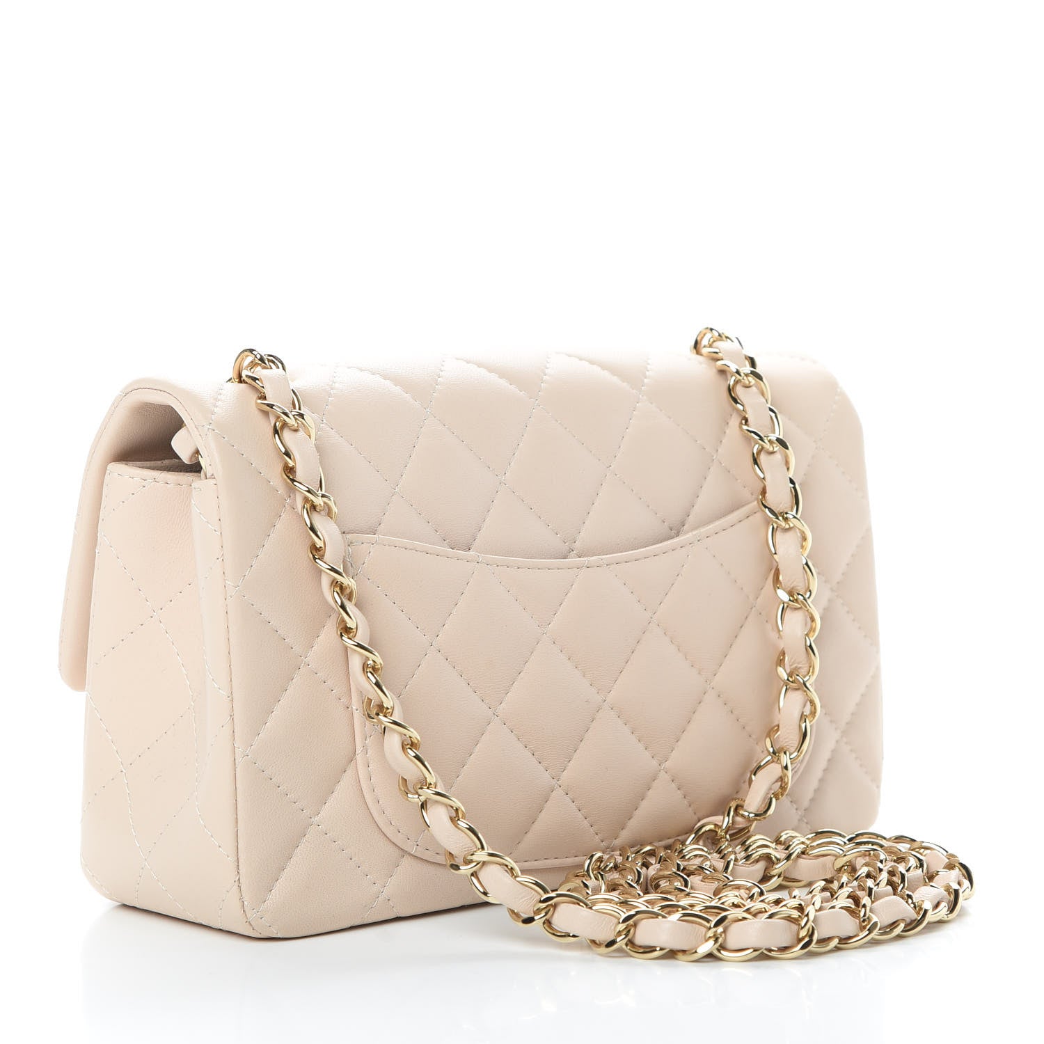 Chanel Lambskin Quilted Mini Rectangular Flap Light Beige 3 of 12