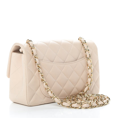 Chanel Lambskin Quilted Mini Rectangular Flap Light Beige 3 of 12