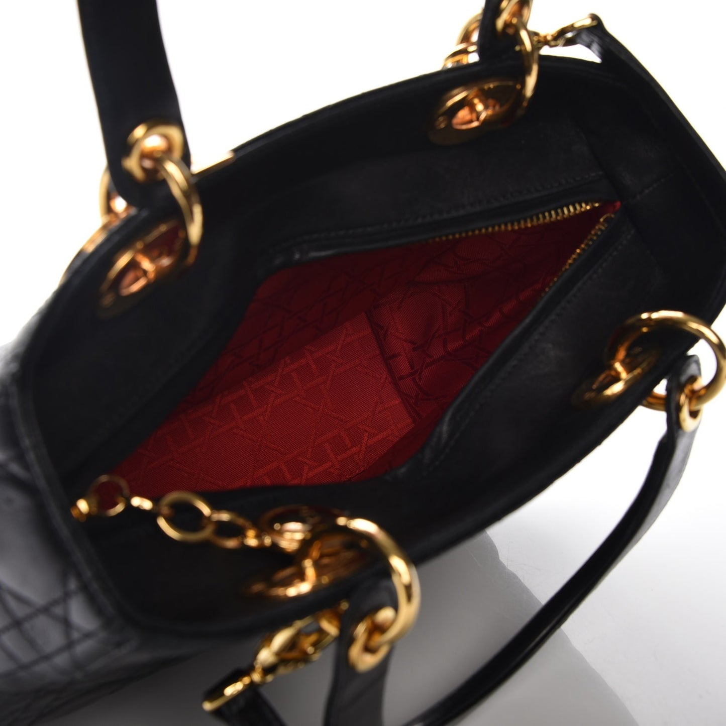 Lambskin Cannage Medium Lady Dior Black