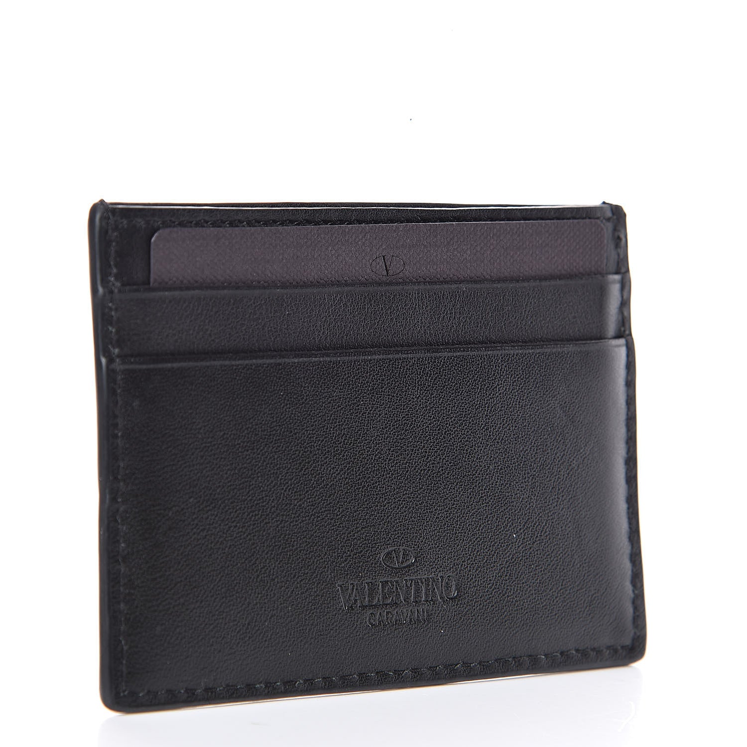 Valentino Garavani Calfskin Go Logo Card Holder Black 3 of 8
