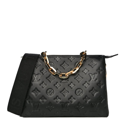 Louis Vuitton Lambskin Embossed Monogram Coussin PM Black 1 of 15