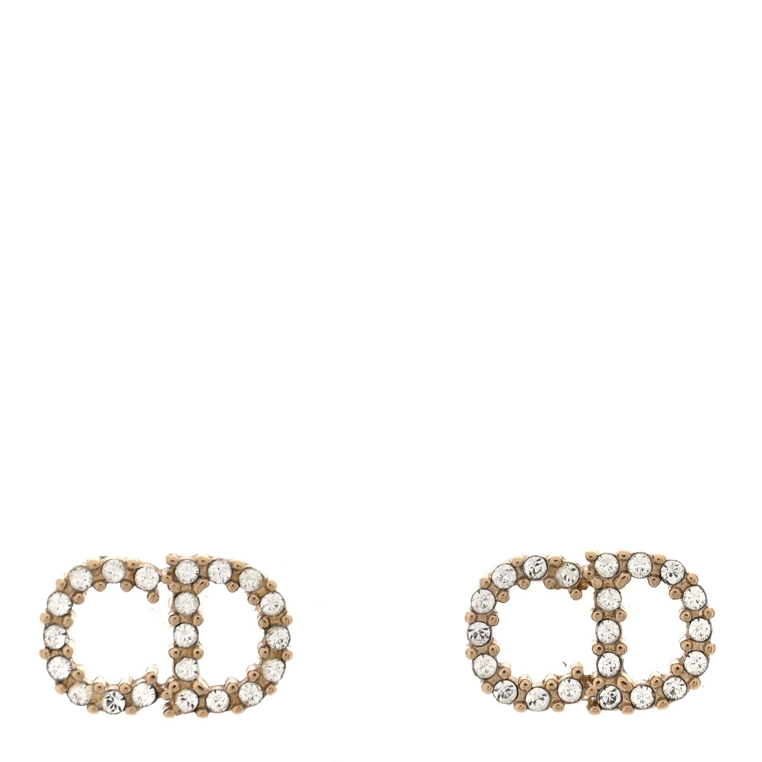 Christian Dior Crystal Clair D Lune Earrings Gold 1 of 4