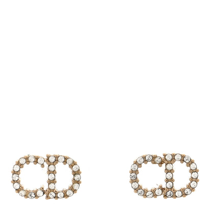 Christian Dior Crystal Clair D Lune Earrings Gold 1 of 4