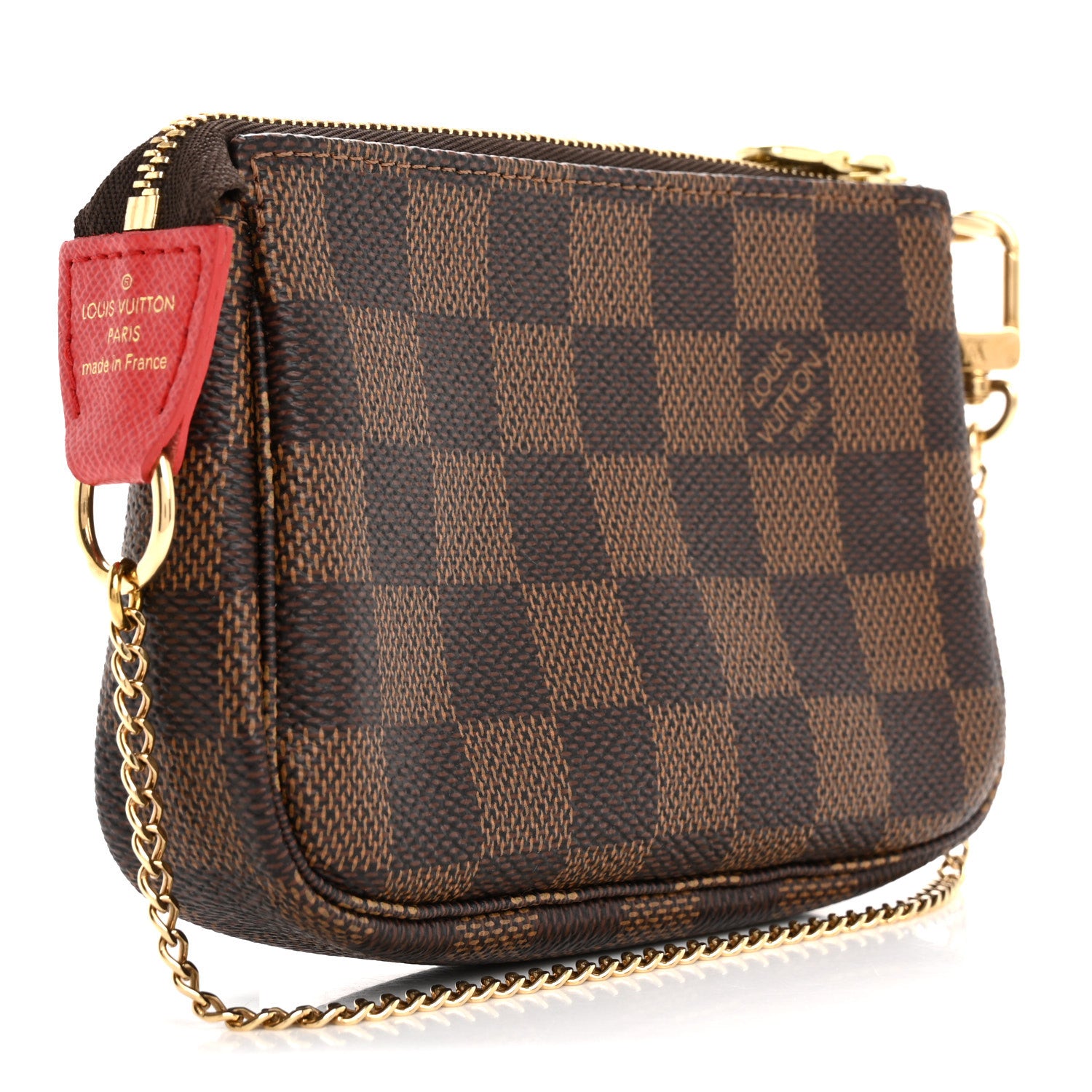 Louis Vuitton Damier Ebene 2019 Christmas Animation Mini Pochette Accessories Red 3 of 10