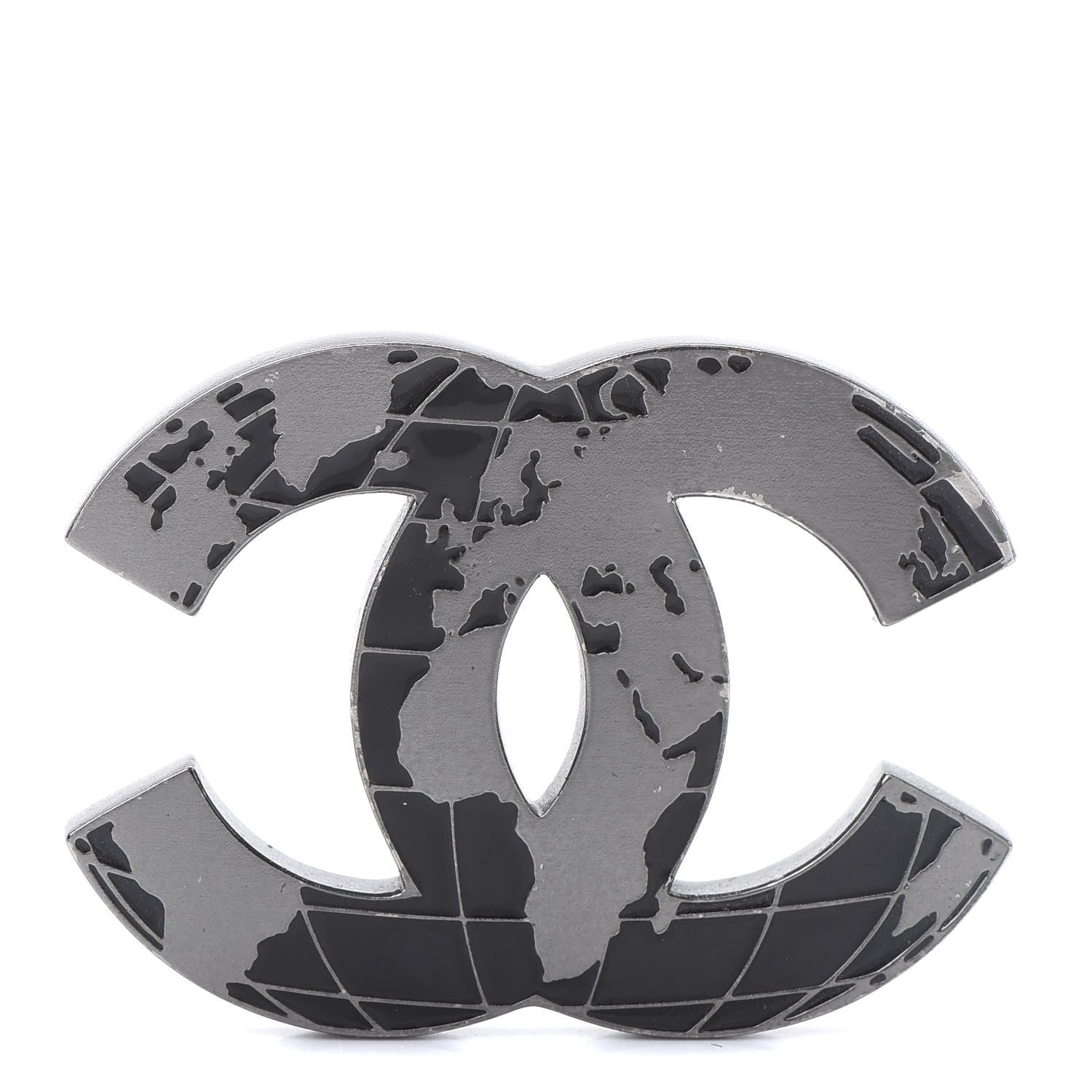 Chanel Ruthenium Globe CC Map Brooch 1 of 6