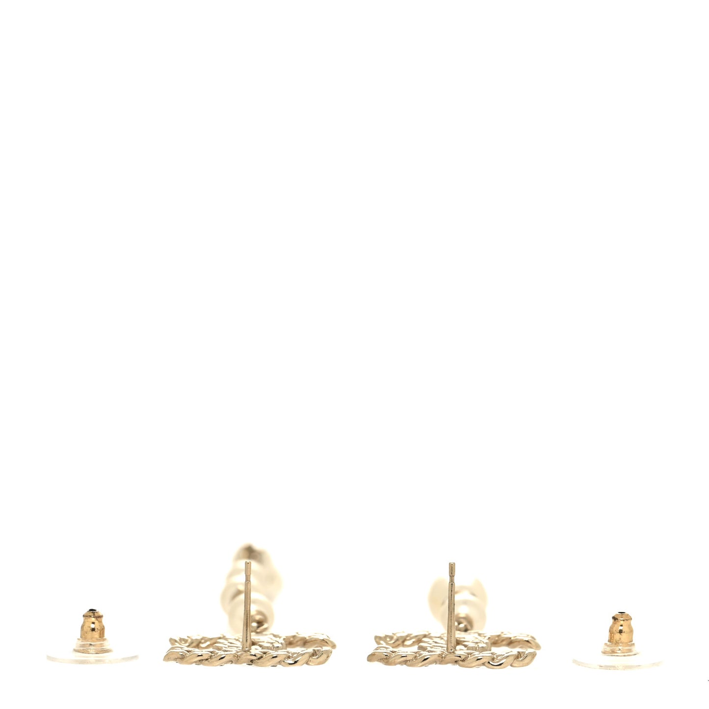 Pearl Crystal CC Uneven Drop Earrings Gold
