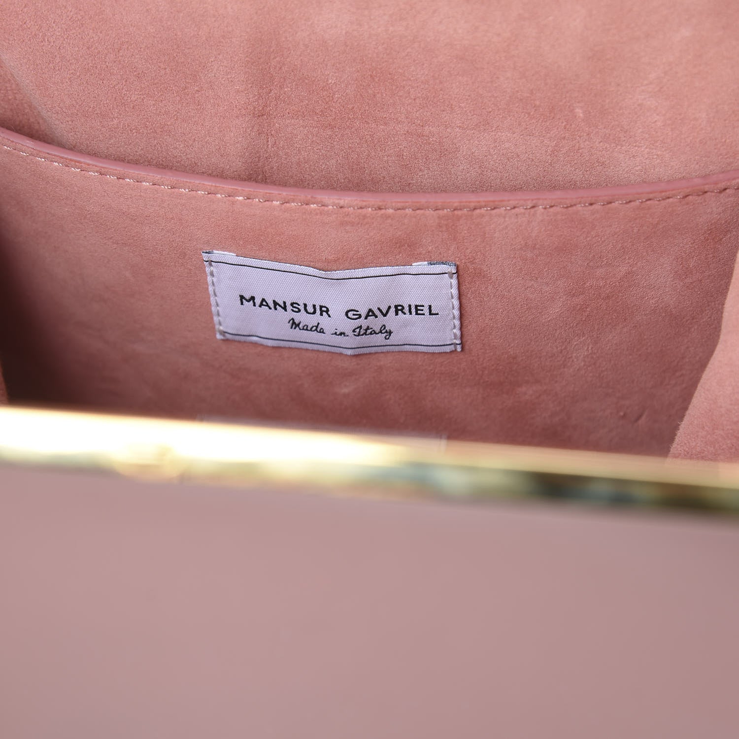 Mansur Gavriel Patent Calfskin Elegant Top Handle Bag Blush 7 of 8