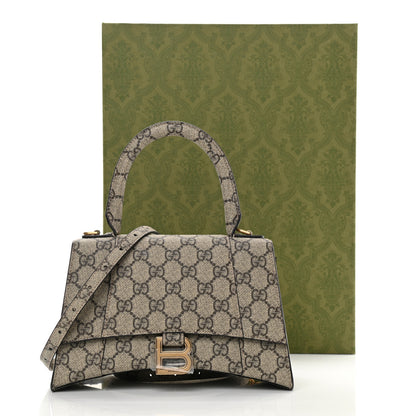 Balenciaga X GUCCI GG Supreme Monogram Small Hourglass Top Handle Bag Beige Ebony 13 of 13