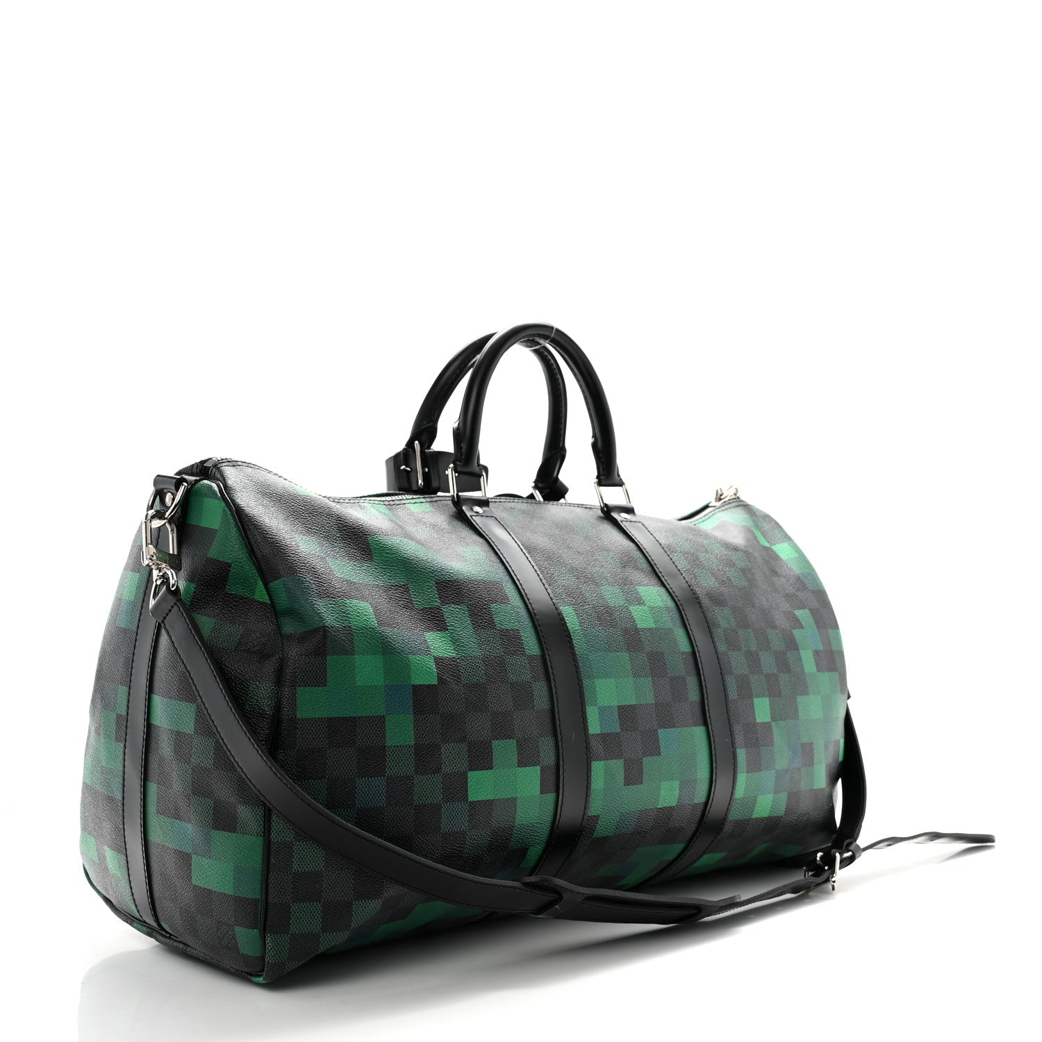 Louis Vuitton Damier Graphite Pixel Keepall Bandouliere 50 Vert 2 of 17