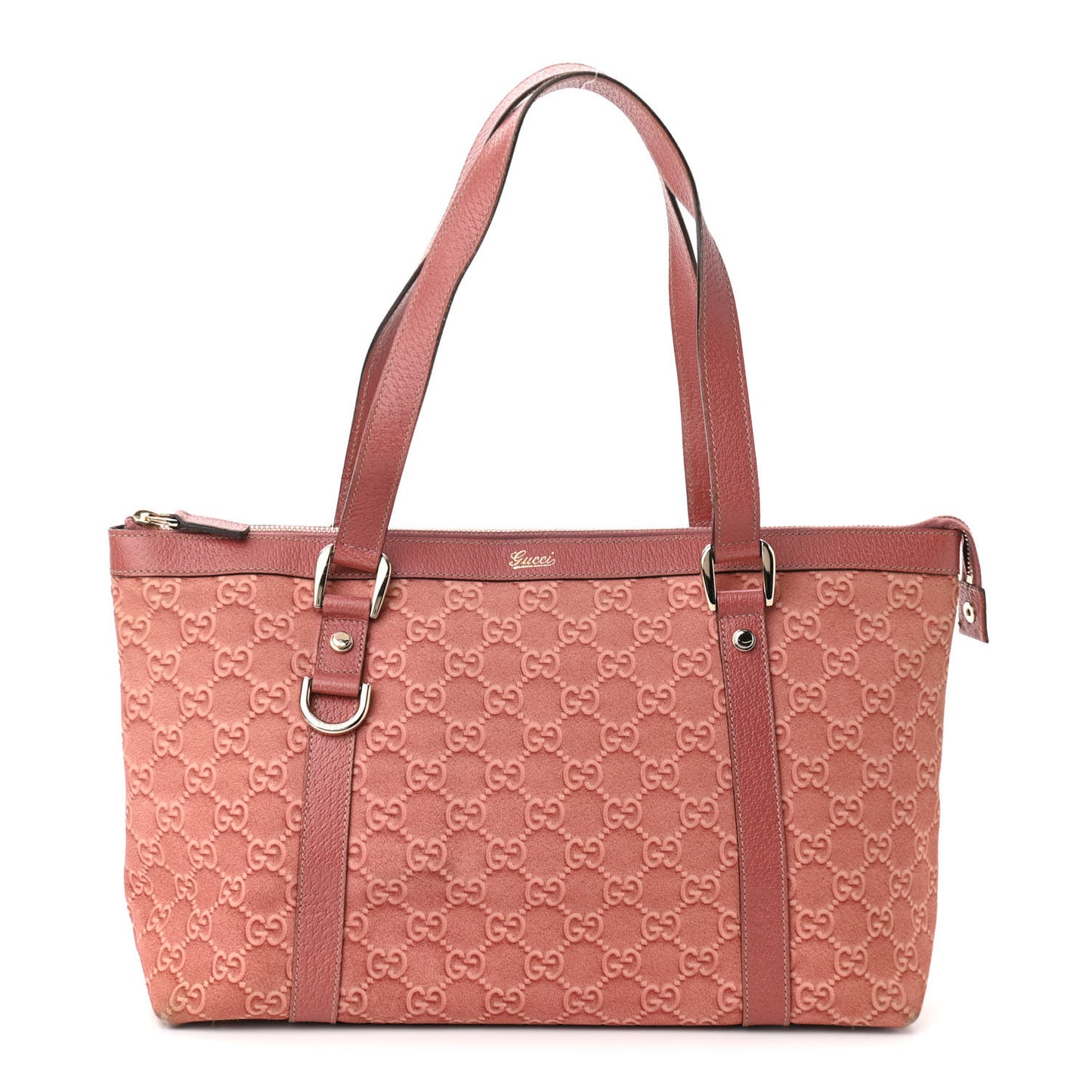 Suede Guccissima Medium Abbey Tote Pink