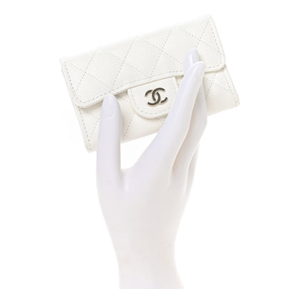 Chanel Caviar Quilted Flap Card Holder Wallet White 2 of 8