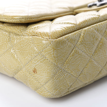 Chanel Crinkled Patent Quilted Jumbo Single Flap Light Beige 6 of 16