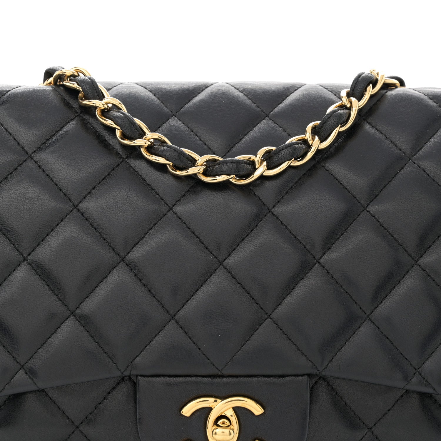 Chanel Lambskin Quilted Jumbo Single Flap Black 8 of 15