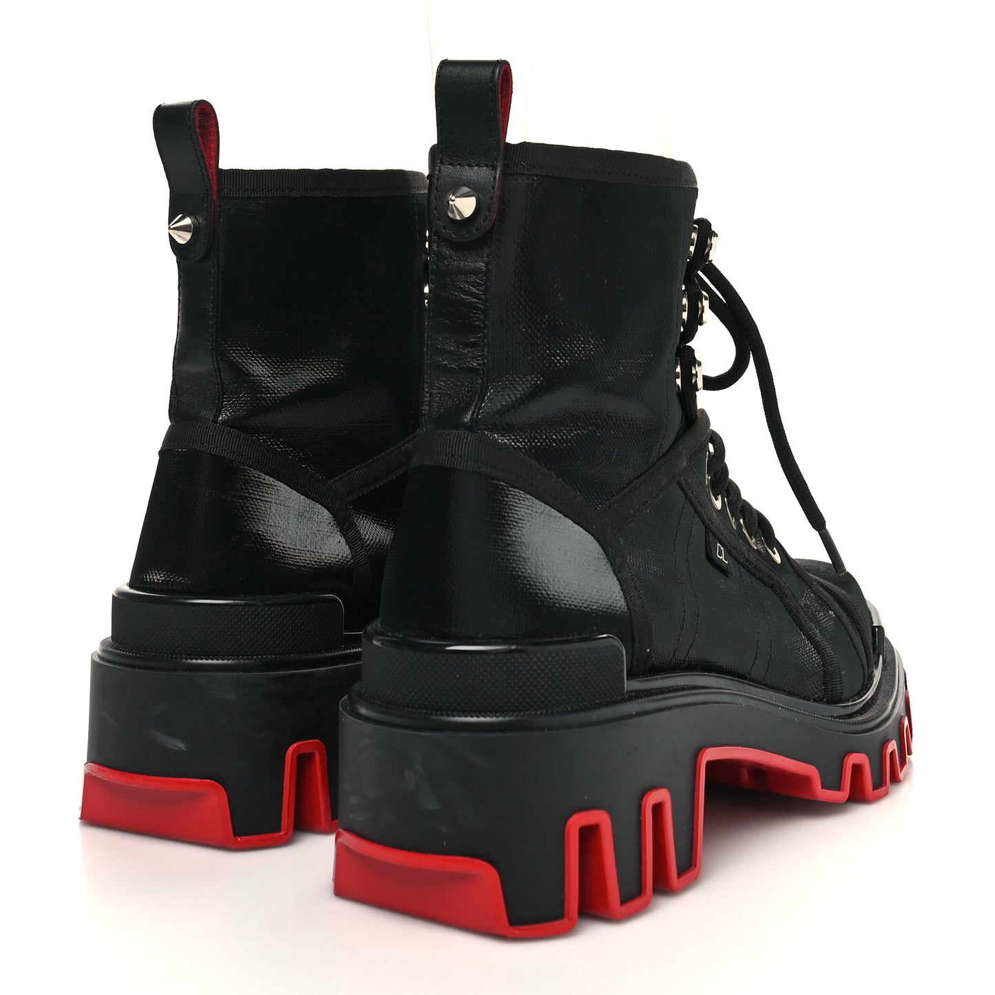 Canvas Calfskin Panaroot Dune Flat Boots 41 Black