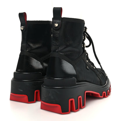 Christian Louboutin Canvas Calfskin Panaroot Dune Flat Boots 41 Black 4 of 9